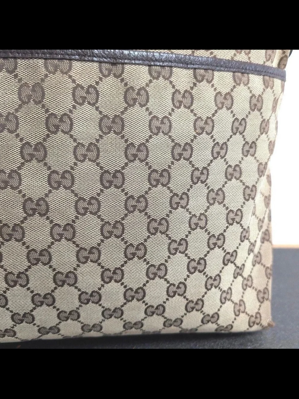 Gucci Beige & Brown Monogram Messenger Bag